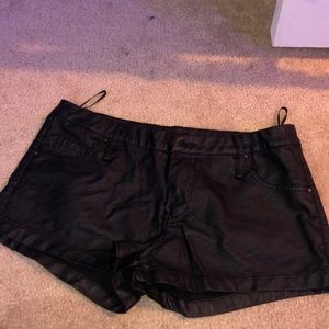 Leather shorts